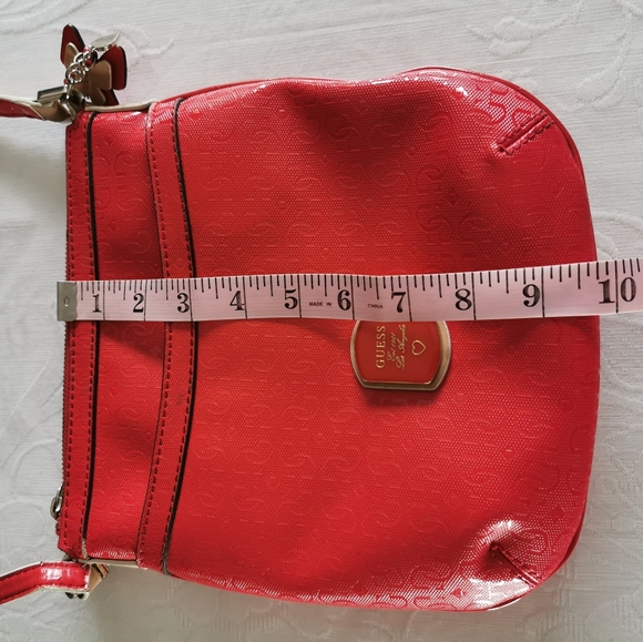 Guess Red G Logo Embossed Crossbody Bag - Picture 6 of 8